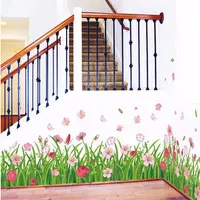 Wall Stiker Dinding 50x70 Rumput Bunga Grass Pink Flower