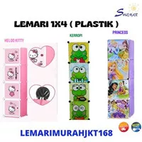 LEMARI PLASTIK 1X4 LEMARI PAKAIAN ANAK KARAKTER-HELLO KITTY,SHENAR