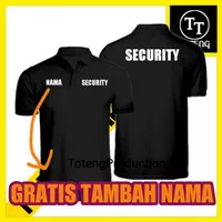 Tshirt baju polo shirt kerah SECURITY custom NAMA satpam Pria 