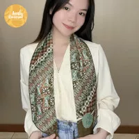 Syal Scarf Batik Wanita Hijau / Oleh Oleh Unik Khas Indonesia Souvenir