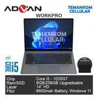 Laptop ADVAN Workpro Notebook Core i5 gen 11 RAM 8GB SSD 256GB RESMI