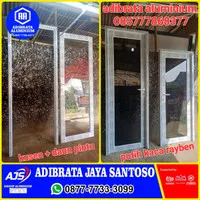 pintu aluminium full kaca 70cm x 200cm full sett