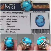 Natural Turquoise Pirus Persia Biru Ring Perak mewah memo GLI