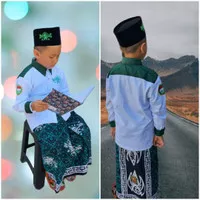 Baju koko nu anak remaja sd smp lengan panjang/Kemeja koko hari santri