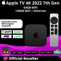 (RESMI) Apple TV 4K 2022 7 7th gen 64gb 128gb Wifi Ethernet 64 128 GB