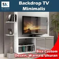 Backdrop TV Minimalis Custom | Lemari TV | Partisi TV | Rak TV Paket 2