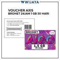 Voucher Axis 1,5GB 30H BRONET | Voucher Data Fisik Axis