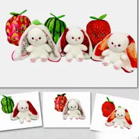 Boneka Rabbit kelinci 2 in 1 Kupas Buah Strawberry Semangka Jeruk