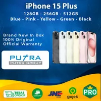 (RESMI) Apple iPhone 15 Plus 128GB 256GB 512GB Black Blue Pink Yellow