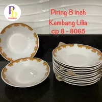 Piring Makan Keramik Motif Batik 8 inch LILIA / cp8 - 8065