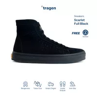 Sepatu Sneakers Pria Casual TRAGEN Footwear Scarlet High Full Black