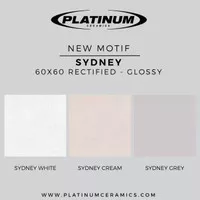 Keramik Lantai 60x60 Kilap Rectified Platinum Sydney Cream/Grey/White