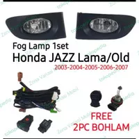 Foglamp Fog lamp Honda Jazz Lama 2003 2004 2005 2006 Komplie Set Kaca