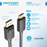 Vention HAD Kabel Converter DisplayPort (DP) Male to HDMI Male