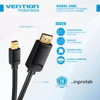 Vention HAB Kabel Conveter Mini DisplayPort (DP) Male to HDMI Male