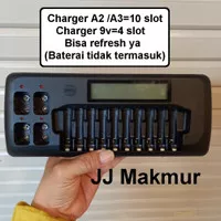 Charger Battery Can Refresh AA AAA 10 Slot and 9v 4 slot - All 14 slot