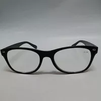 Kacamata baca/plus warna hitam frame plastik model oval