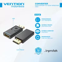 Vention HBK Adapter Converter DisplayPort (DP) Male to HDMI Female