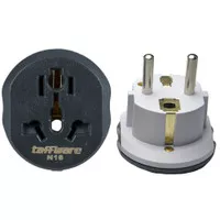 Colokan Universal Travel Adapter AU US UK to EU Plug 16A N16 Black