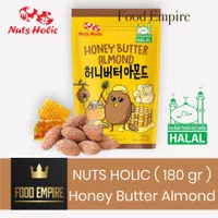 ( 180 gr ) NUTS HOLIC Honey Butter Almond | Snack Kacang Almond Korea