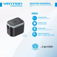 Vention Travel Adaptor Universal USB Adapter Fast Charger AC Plug