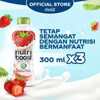 Nutriboost Strawberry - Botol 300mL x 3pcs