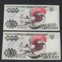 Uang Kuno 20000 Rupiah Cendrawasih 1995 AUNC