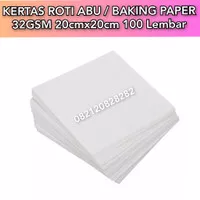 100 Lembar baking paper 20x20 abu Kertas roti 32gsm alas panggang kue