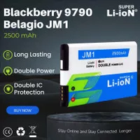 Super Li-ioN Baterai Blackberry 9790+Backcase BB Bellagio Double Power