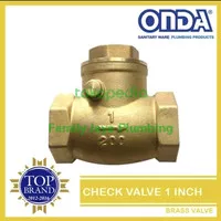 SWING CHECK VALVE STD KLEP TABOK SAMPING 3/4 INC ONDA KUNINGAN BRONZE