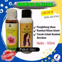 Penghilang Rambut Uban Permanen Paket 2in1 Shampo Hairtonik dr herbal