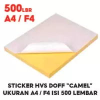 Kertas Sticker Doff HVS Camel ukuran A4 / F4 | isi 500 lembar