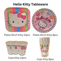 Paper Plates Cups Hello Kitty/Piring Gelas Kertas Pesta Anak