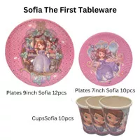 Paper Plates Cups Princess Sofia/Piring Gelas Kertas Pesta Ultah