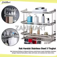 Rak Handuk Stainless Steel 3 Tingkat Rak Kamar Mandi Stainless Steel