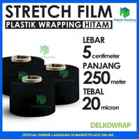 PLASTIK WRAPPING / STRETCH FILM DELKOWRAP HITAM 5CM x 250M