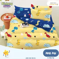 SPREI SET KATUN STAR MOTIF DINO DAY KUNING