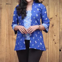 blouse batik jumputan kebaya biru soft original batik ori 2.2 23