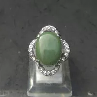 Cincin Wanita Batu Giok Hijau Aceh Natural 100%