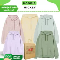 HOODIE / SWEATER H&M PRIA WANITA MICKEY BORDIR PINK FREE PAPERBAG