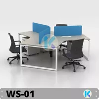 Meja Kantor Workstation Modular 3 orang WS-01