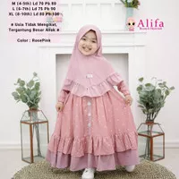 baju syari anak onde kids gamis set jilbab ori alifa