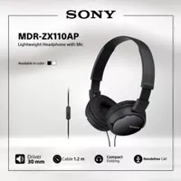 SONY MDR-ZX110AP Black On Ear Earphone/ ZX110/ ZX-110AP/ ZX 110 AP