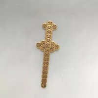 pedang 7 bintang motif koin kuno logam kuningan wu di jian feng shui