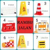 miniatur rambu jalan rambu lalulintas Traffic Cone kerucut lalu lintas