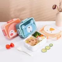 Tempat Makan Lunch Box Tepak Makan Anak 600 ml Anti Tumpah 2 Sekat