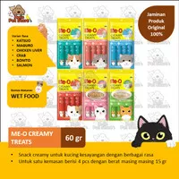 Me-O Meo Creamy Treats SALMON Pack 60 gr (4x15gr) Cemilan Snack Kucing
