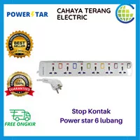 Stop Kontak Power Star 6 lubang Stopkontak Powerstar Universal 3 meter