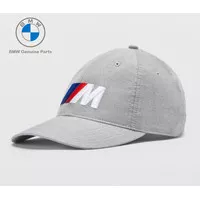 Original BMW M Baseball Cap Topi Unisex Dark Grey Lifestyle 2023