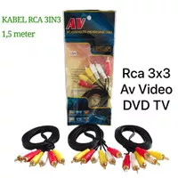 Vibox Kabel 3x3 Rca To 3Rca 1.5meter - Rca Av Video / Kabel 3 Rca DVD